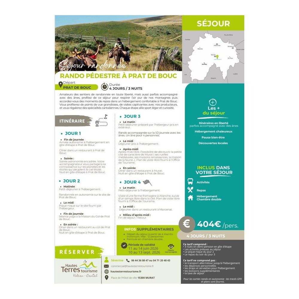 Séjour randonnée pédestre à Prat de Bouc