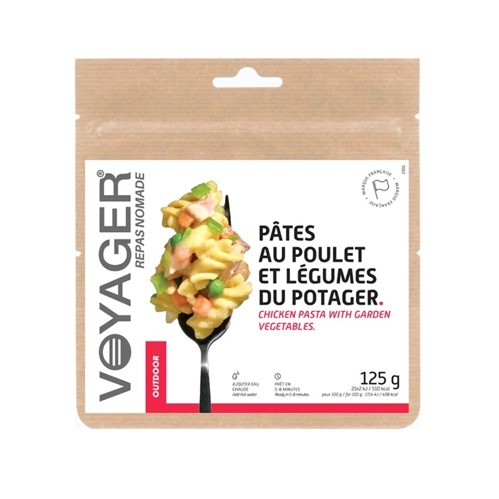 Pâtes au poulet et aux légumes du potager
