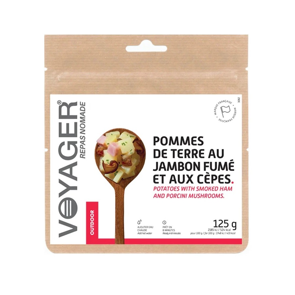 Pommes de terre au jambon fumé et aux cèpes