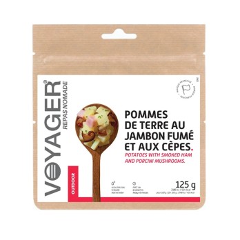 Pommes de terre au jambon fumé et aux cèpes
