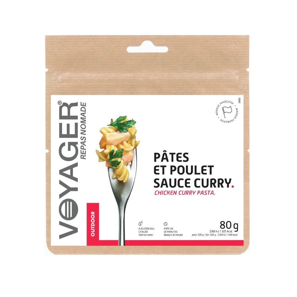 Pâtes et poulet sauce curry